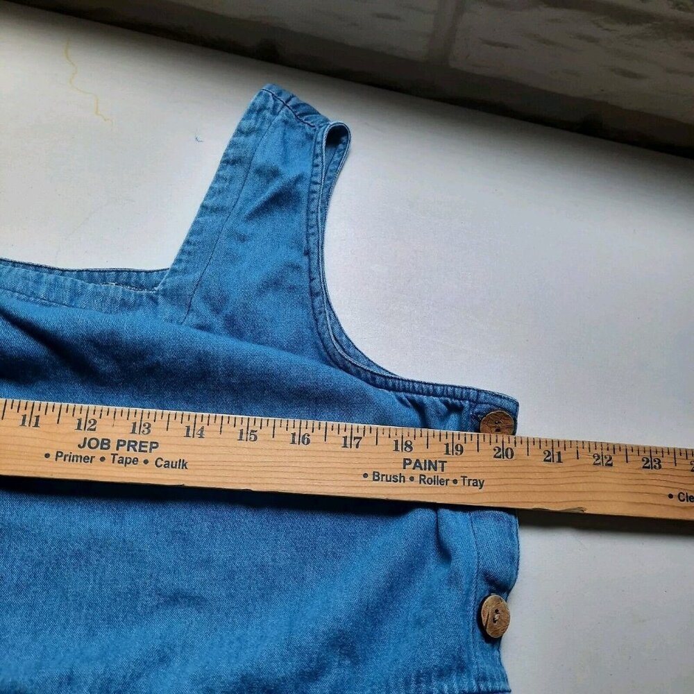 Vintage 90s J.G. Hook Midi Dress Womens Large Blue Denim Pinafore Jumper Modest - Picture 8 of 11
